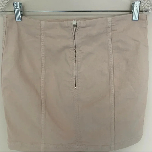 Free People  Light Pink Cotton Denim Stretch Mini Skirt 10 - Picture 5 of 8